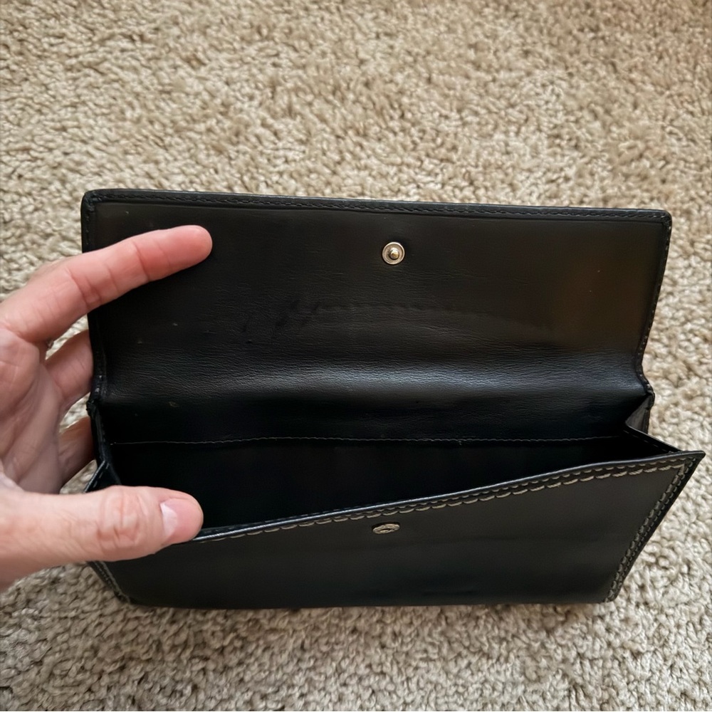 Coach Black Leather Turnlock Continental Wallet – Classic Stitching - Picture 6 of 16